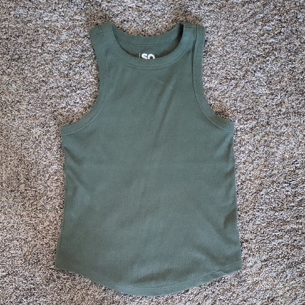 SO Olive Green Sleeveless Top